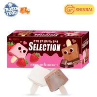 Kem uyên ương Selection dâu & socola Lotte Hàn Quốc (Hộp 10 viên/500ml)